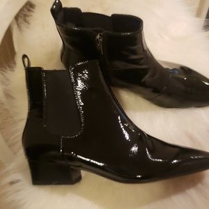 Franco Sarto vinyl ankle boots